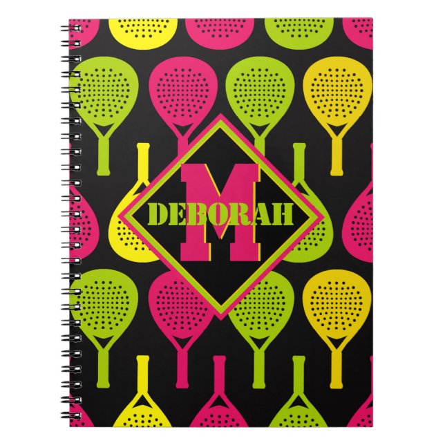 Padel Smash Notes med monogram Anteckningsbok (Framsidan)