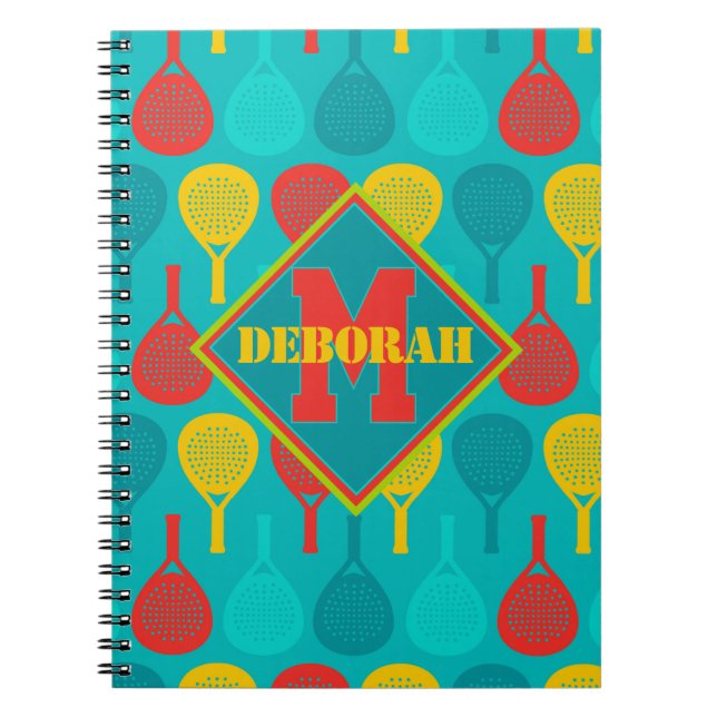 Padel Smash Notes med monogram Anteckningsbok (Framsidan)