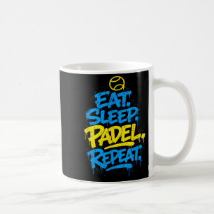 Padel-spelare rolig upprepad design kaffemugg