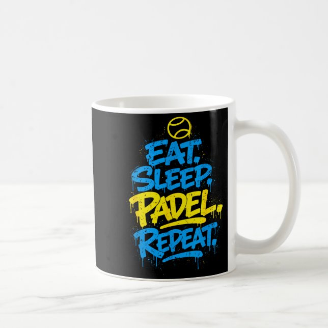 Padel-spelare rolig upprepad design  kaffemugg (Höger)
