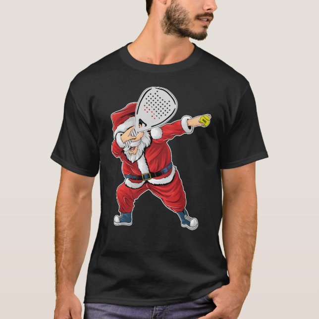 Padel Tennis Jultomten Dabbing Padel jul T Shirt (Framsida)