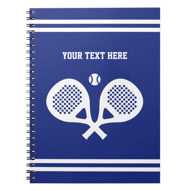 Padel tennis Note bok-gåva till spelare eller trän Anteckningsbok (Framsidan)