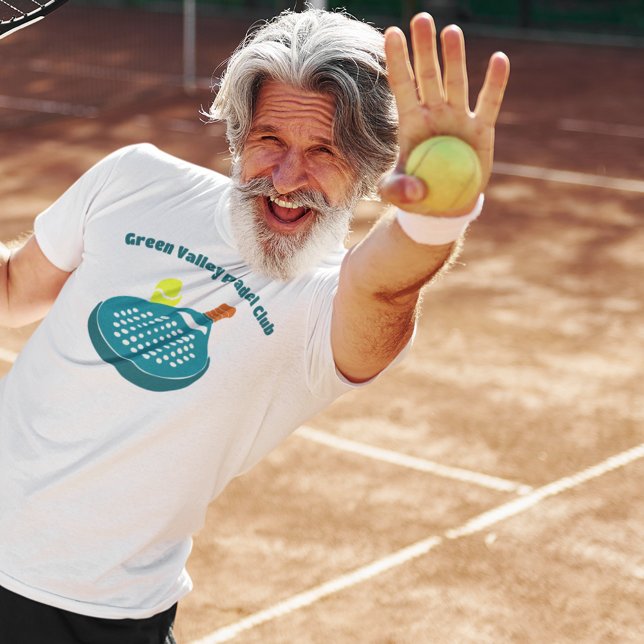 Padel Tennis Racket Graphic med Anpassningsbar Tex T Shirt (Skapare uppladdad)