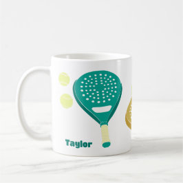 Padel Tennis Rackets and Balls Personalized Kaffemugg
