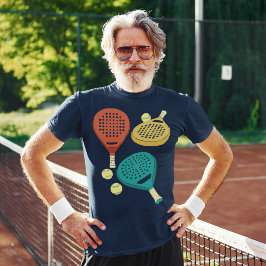 Padel Tennis Rackets och Bollar Collage Graphic T Shirt