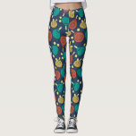 Padel Tennis Rackets och Bollar Patterned Leggings<br><div class="desc">Vare sig du är på rätten eller hänger hemma,  visa upp din kärlek för att du spelar en mönstrad film. Padel tennis rackets och bollar i teal,  guld,  terra cotta,  kräm och gult ställs mot en marin blå bakgrund.</div>