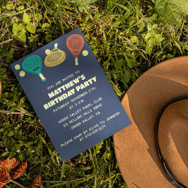Padel Tennis ThLED Anpassningsbar Party Inbjudningar