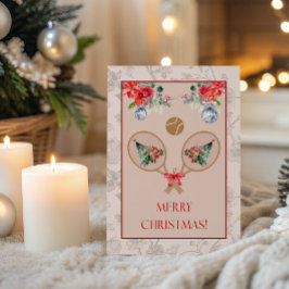 Padel Themed Christmas Card – Padel Racquet Motif Kort
