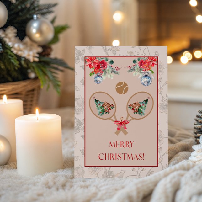 Padel Themed Christmas Card – Padel Racquet Motif Kort (Bright, Unique & Charming Padel-inspired party collections to enhance your Christmas celebrations!)