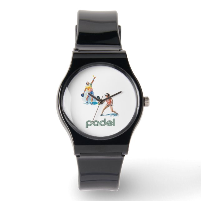Padel Watch – Padel Chic Vibrant Style Black Armbandsur (Framsida)
