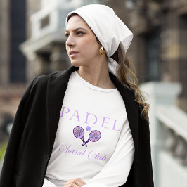 Padel Women’s T-Shirt-Social Club White Purple T Shirt
