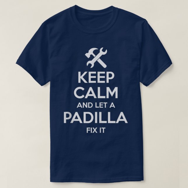 PADILLA Funny Surname Birthday Family Träd Reunion T Shirt (Design framsida)
