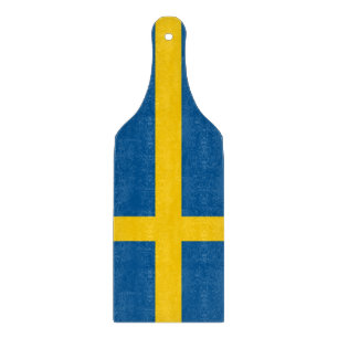 Padlar av glas med Sverige flagga