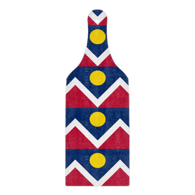 Padlar av glasskärstål med flagga av Denver (Framsidan)