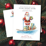 Padle Board Santa Jul Flytta Meddelande<br><div class="desc">Det här besökskortet för flytta av julgranar har en söt jultomte på en padlbräda. Kortet är perfekt för att skicka till vänner och familj under julhelgen för att informera dem om din ny adress samtidigt som du även tar med kärlek i tropikarna. Den övergripande utformningen är festlig och unik, och...</div>
