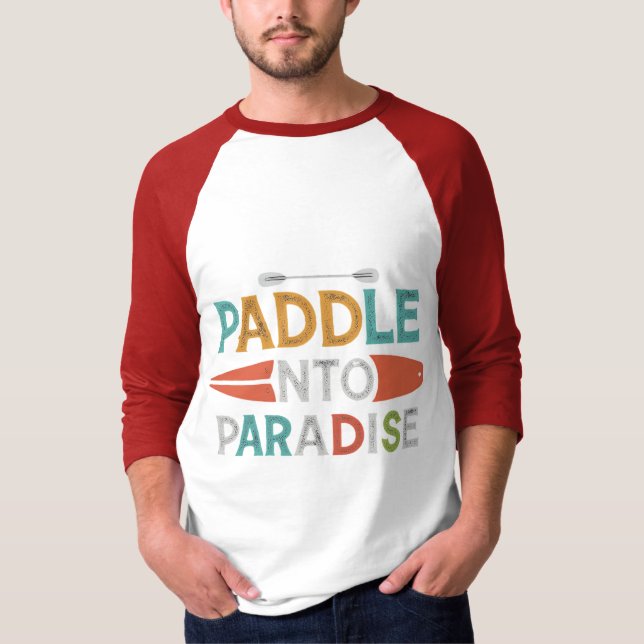 Padle in Paradise" T-Shirt Design (Framsida)