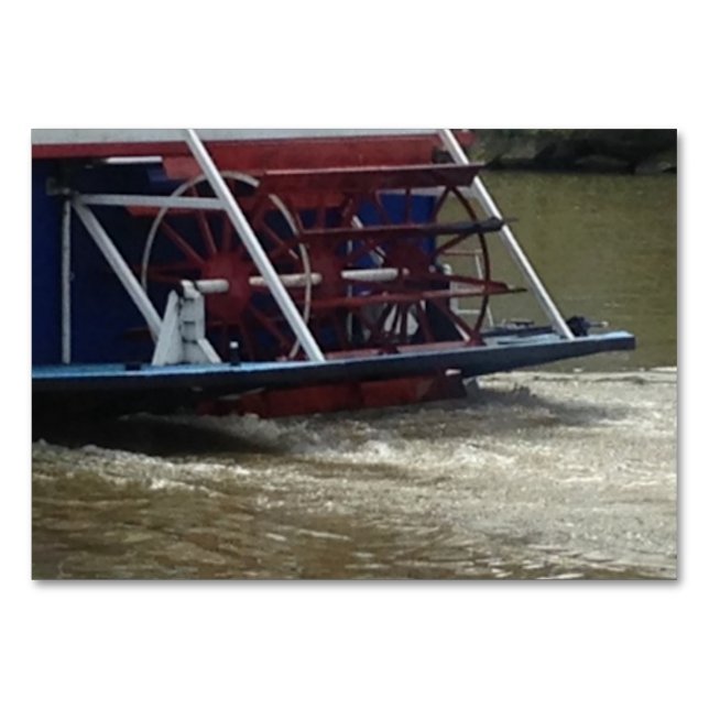 Padle Wheel Boat Reading FlashCards för Vuxnor Bordsnummer (Framsidan)