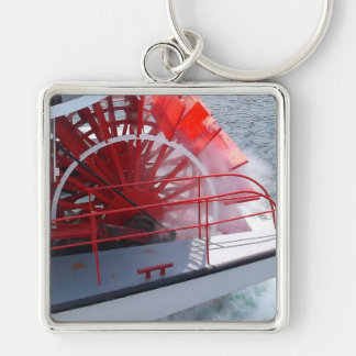 Padle Wheel Fyrkantig Silverfärgad Nyckelring