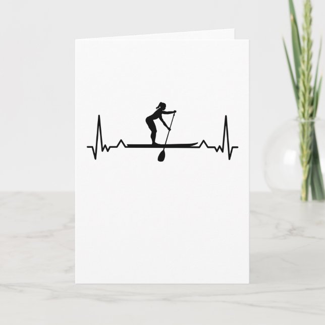 Padleboarding Sup Girls Heartslag Gift Kort (Framsida)