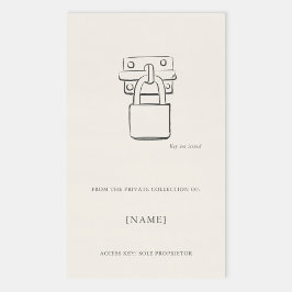 Padlock Ex Libris Bookplate -Library Label  Rektangulärt Klistermärke