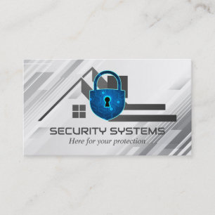 Padlock för digital säkerhet Logotyp hemma Visitkort