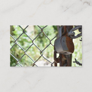 Padlock Lock chain Link Fence NYC Urban Photograto Visitkort