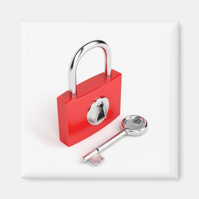 Padlock och nyckel magnet (Framsidan)