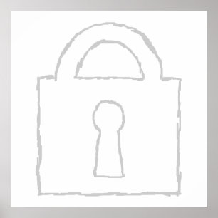 Padlock. Topphemlig eller säkerhetsikon. Poster