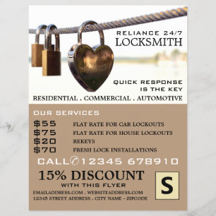 Padlocks Hanging on Rope, Locksmith Advertising Reklamblad