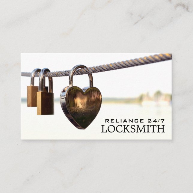 Padlocks Hanging on Rope, Locksmith Visitkort (Framsida)