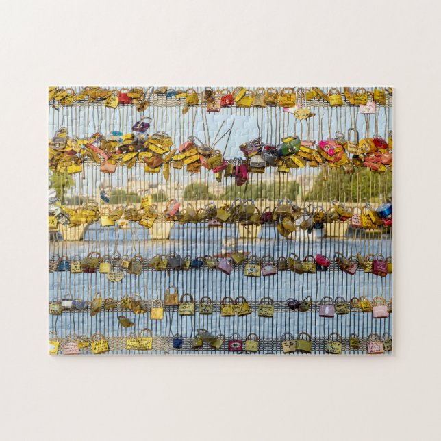 Padlocks kärlek på Pont de Solferino - Paris, Fran Pussel (Horisontell)