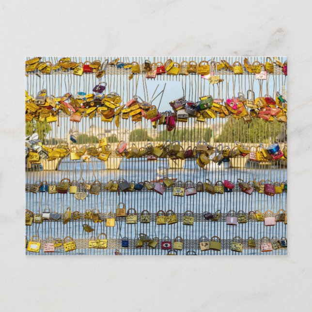 Padlocks kärlek på Pont de Solferino - Paris, Fran Vykort (Framsida)