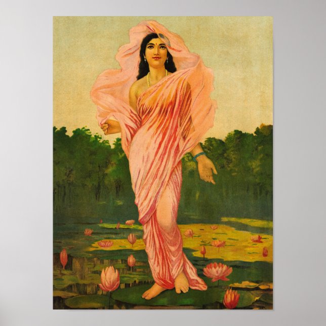 Padmini av Raja Ravi Varma Poster (Framsidan)