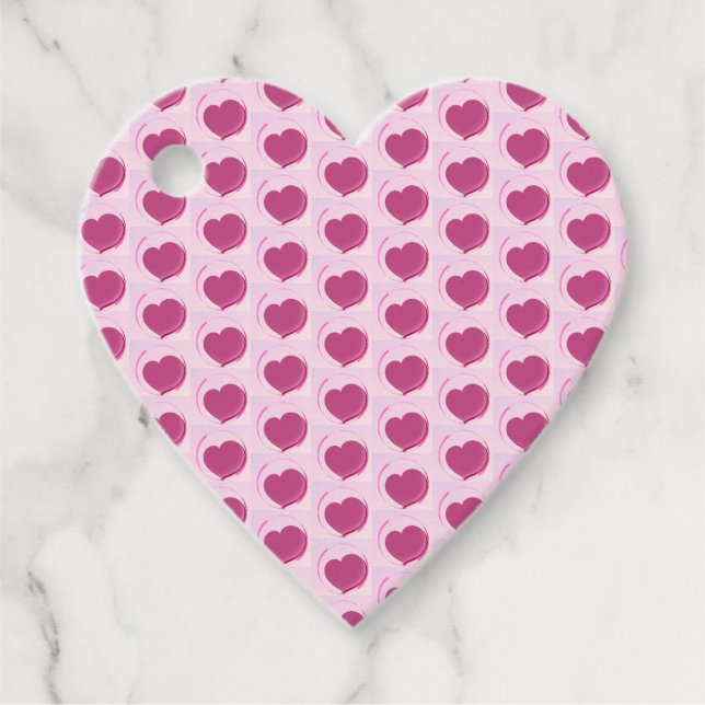 Padrão fofo de corações!! gåvor etiketter (Framsida)