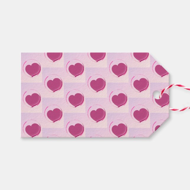 Padrão fofo de corações. presentetikett (Framsidan (Horizontal))