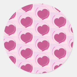 Padrão fofo de corações!! runt klistermärke