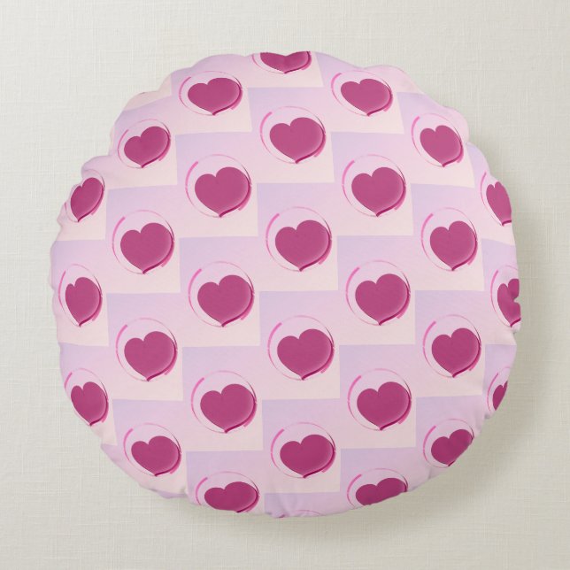 Padrão fofo de pequenos corações. rund kudde (Framsidan)