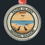 Padre Island National Seashore Texas Badge Julgransprydnad Metall<br><div class="desc">Ett exempel på Padre Island National Seashore i en passercirkel i stil.</div>