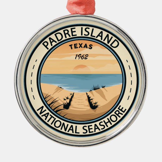 Padre Island National Seashore Texas Badge Julgransprydnad Metall (Framsidan)