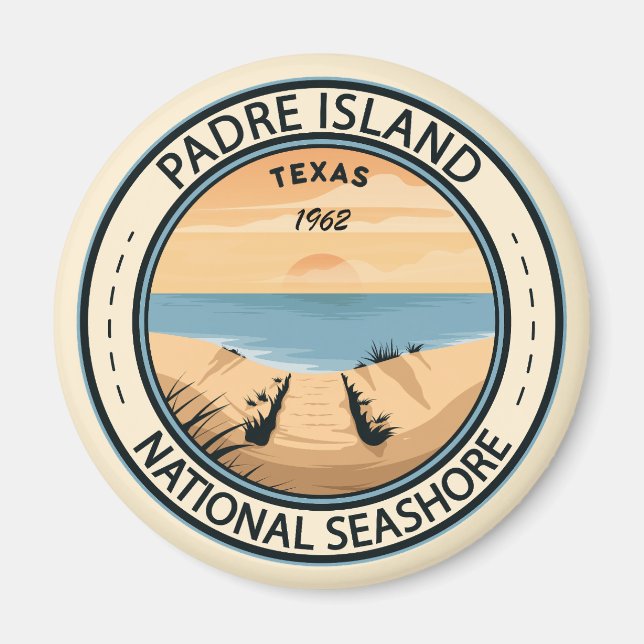 Padre Island National Seashore Texas Badge Magnet (Framsidan)