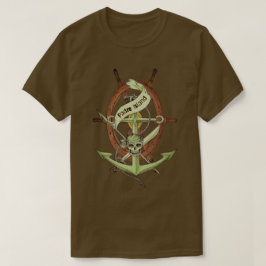 Padre Island Texas Pirat Skull och Anchor T Shirt