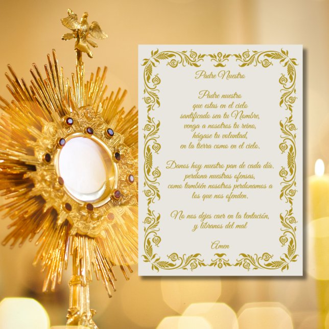 Padre Nuestro Elegant Gold Botanical Poster (Skapare uppladdad)