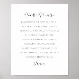 Padre Nuestro Spansk Prayer Poster