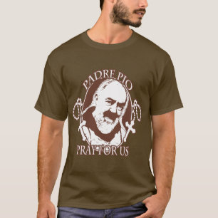 PADRE PIO BER FÖR US VID EKLEKTIX T-SHIRT