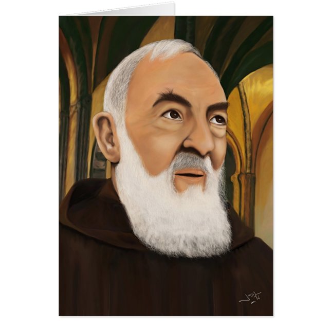 Padre Pio Hälsningskort (Framsidan)