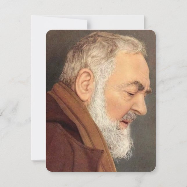 Padre Pio katolsk begravningskort för Heliga (Framsida)