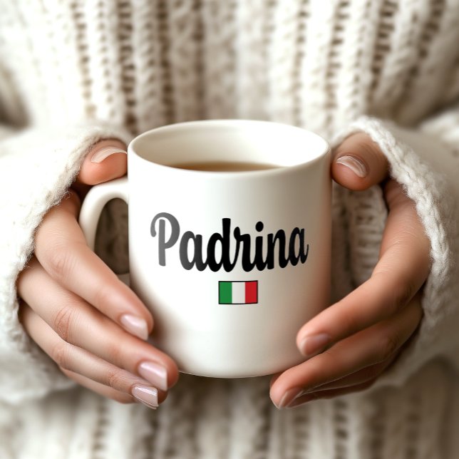 Padrina Italiensk Flagga Mugg - Present till Gudmo (Padrina Italian Flag Mug - Gift for Godmother)