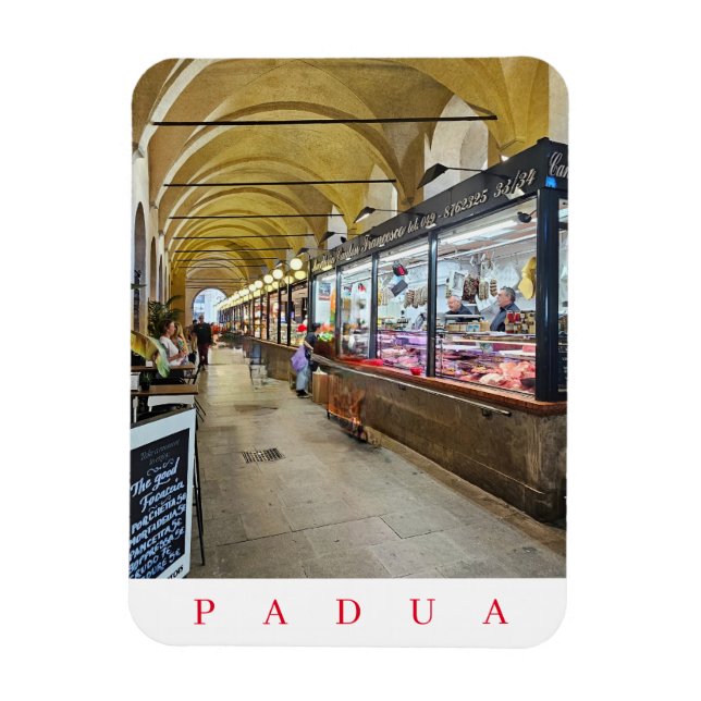 Paduas täckta marknadsvyt, kylmagnet magnet (Vertikal)
