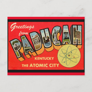 Paducah Kentucky Atomic City Vintage Välkommen Vykort