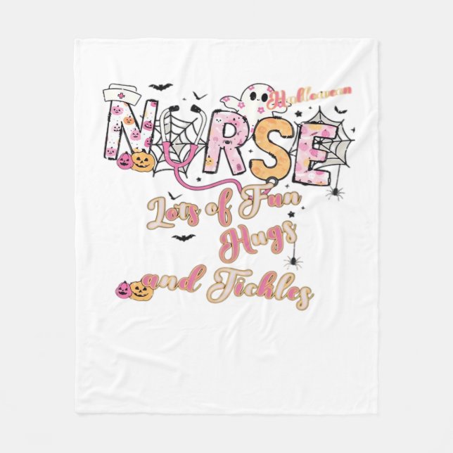 Paediactric Nurse Roligt Halloween Design Essentia Fleecefilt (Framsidan)